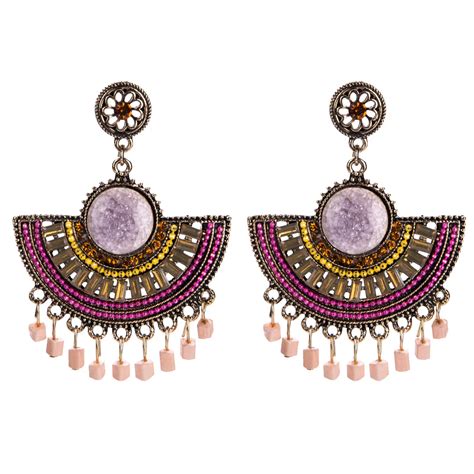 elegant bohemian tassel earrings for women beads dangle earrings statement earing vintage 2018