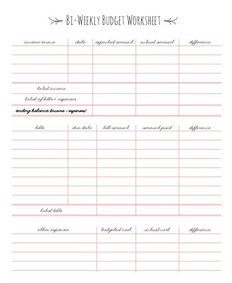 17+ Printable Budget Worksheet Templates - Word, PDF, Excel | Free
