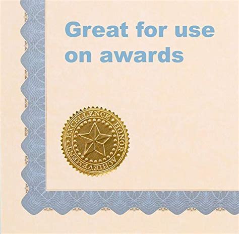 Great Papers Star Embossed Official Gold Foil Certificate Seal For