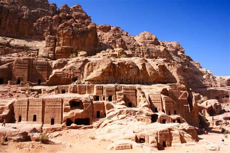 Ancient Rock City Petra In Jordan Stock Image Image Of Archaeological