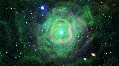 Free Download Green Outer Space Stars Explosions Nebulae Wallpaper