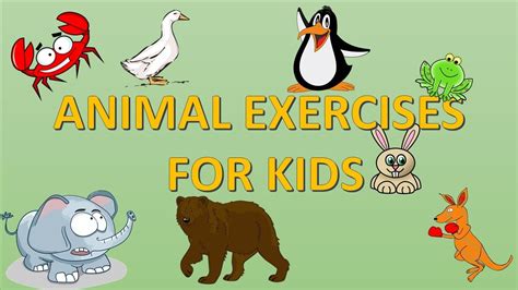 Animal Exercises For Kids Youtube