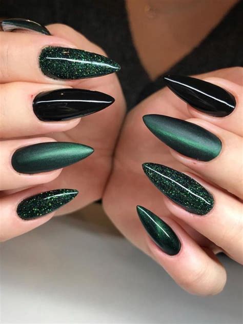 The Best 17 Emerald Green Dark Green Acrylic Nails Learnfoolcolor