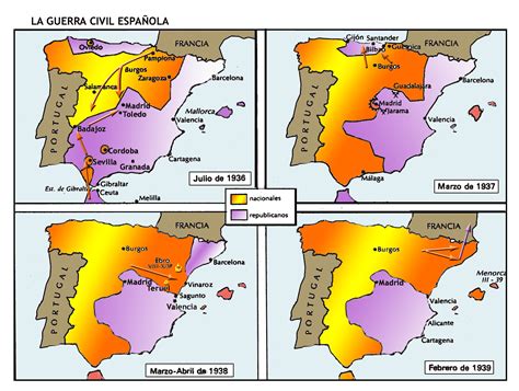 Mapas Fases De La Guerra Civil Historia Del Arte Geografía E Historia