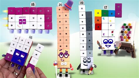 Diy Numberblocks Toys 16 To 20 Magnetic Cubes Poseable Figures