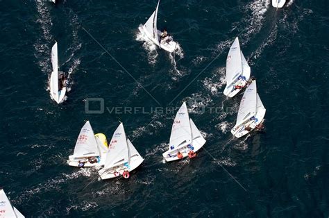 Overflightstock An Aerial Shot Of A 470 Dinghy Racing Semaine