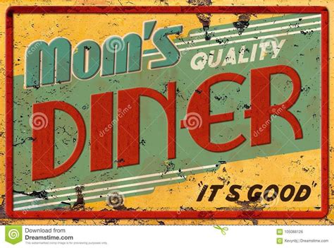 Mom`s Diner Cafe Restaurant Sign Vintage Diner Diner Sign
