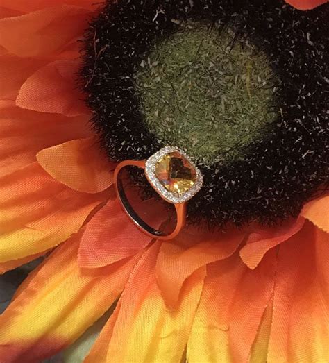 Could You Get More Perfect For Fall Citrine And Diamond Halo Ring