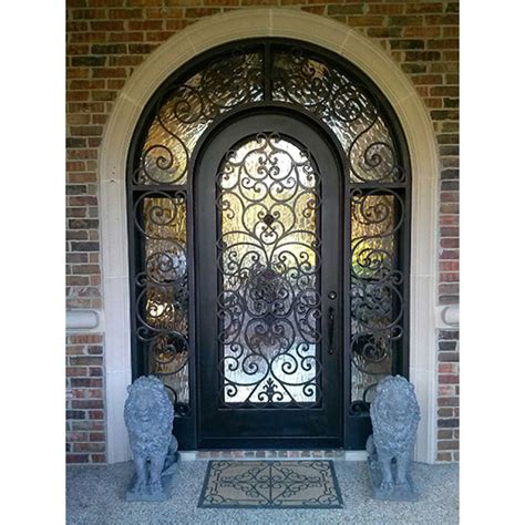 House Front Entrance Wrought Iron Exterior Single Door With Sidelight