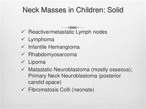 Head And Neck Masses In Children