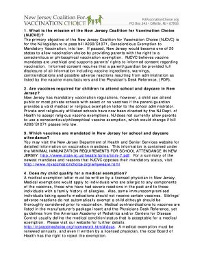 These reasons generally include the following situations Editable vaccination exemption letter sample nj - Fill Out ...