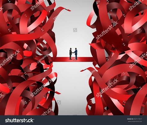 Red Tape Solution Bureaucratic Business Handshake Stock Illustration 357117317