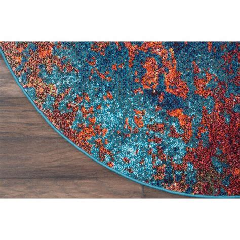 Nourison Celestial Atlantic Round Indoor Abstract Area Rug In The Rugs