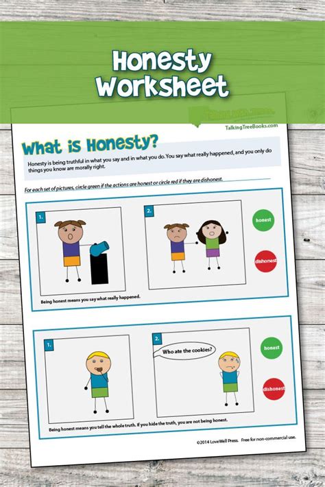 Honesty Worksheets For Kids