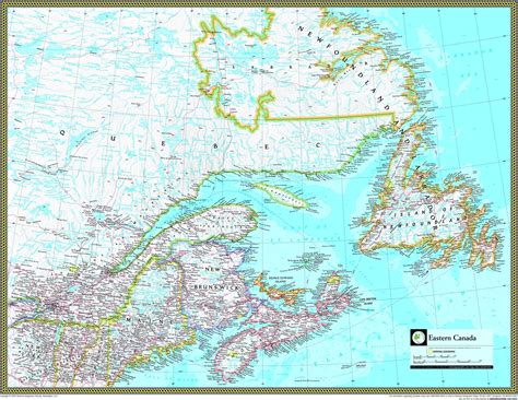 Eastern Canada Atlas Wall Map