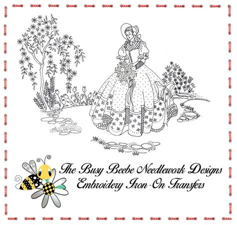 Crinoline Ladies Lady Garden Gal Belle Embroidery Iron On Transfer 11 Ebay In 2021