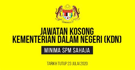 Akun instagram kementerian dalam negeri republik indonesia. Jawatan Kosong Kementerian Dalam Negeri (KDN) 2020 ...