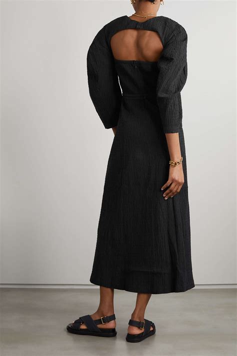 Black Net Sustain Violeta Textured Stretch Organic Cotton Midi Dress Mara Hoffman Net A Porter