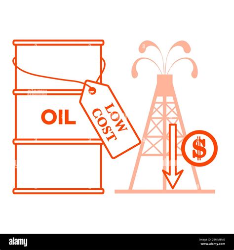 Vector Illustration Oil Price Decrease Petroleum Industry Economic