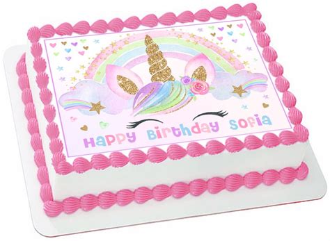 Transform your cake to an adorable unicorn. Image result for unicorn birthday sheet cake | Unicorn ...