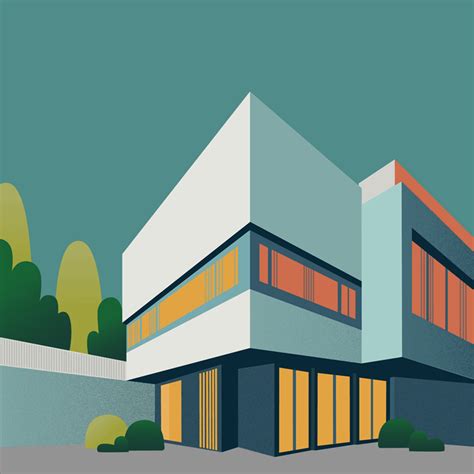 Modern House Illustration For Architecture Day On Behance