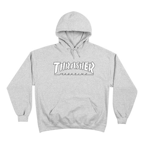 Thrasher Outlined Hood Greywhite Skate Clothing From Native Skate