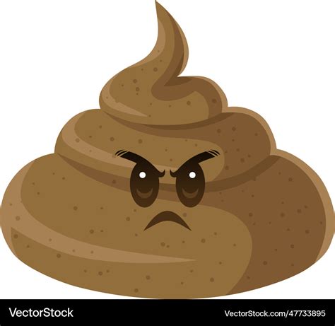 Poop Cartoon Angry Character Design Royalty Free Vector