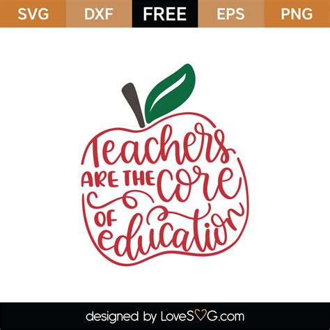 Free Teachers Are The Core Of Education Svg Cut File