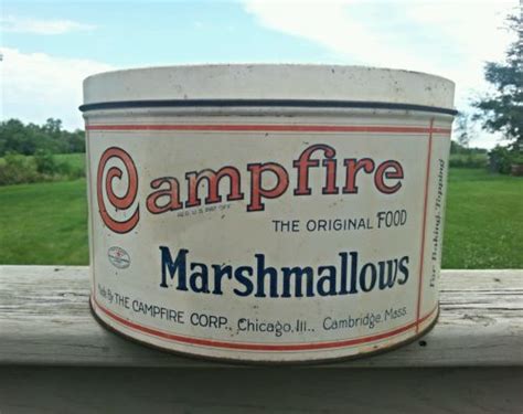 vintage 5 lb campfire marshmallows tin can original the campfire corp antique price guide