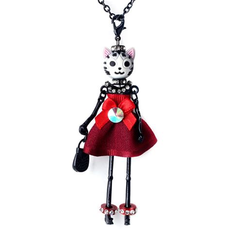 2017 New Arrival Paris Handmade Dance Cat Doll Pendants Necklace Necklace Fashion Women Girl