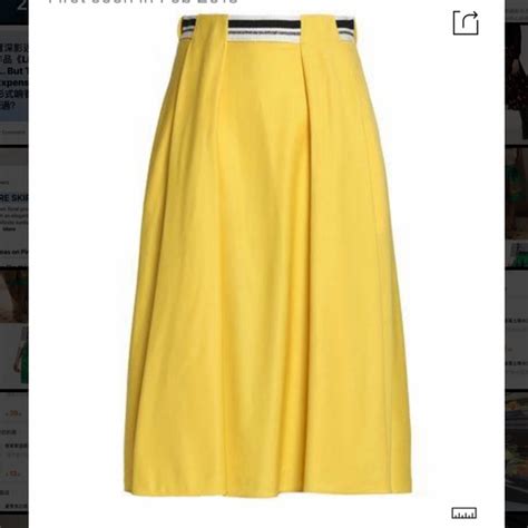 Vionnet Skirts New Vionnet Yellow Grosgrain Pleated Skirt Poshmark