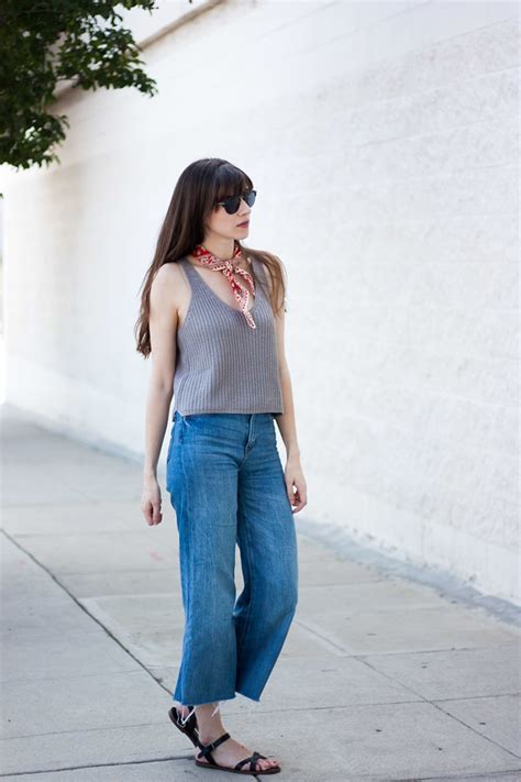 cropped knit tank jeans and a teacup