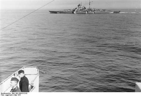 Photo Battleship Bismarck As Seen From Heavy Cruiser Prinz Eugen In