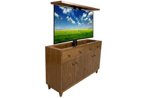 Mid Century Buffett Custom Made Tv Lift Cabinet By Cabinet Tronix