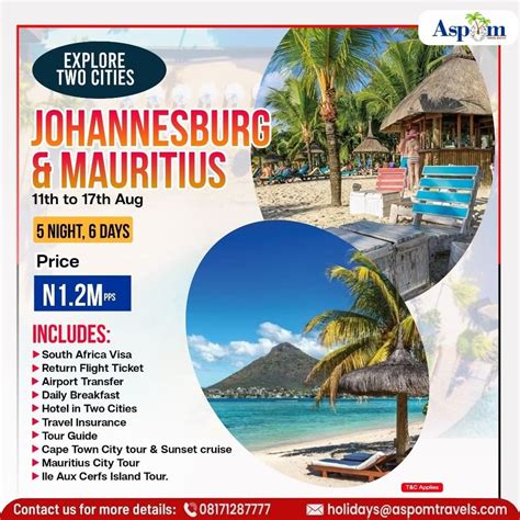 Explore Johannesburg And Mauritius Aspom Travel Agency