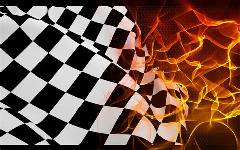 Download wallpapers checkered flag, finish, fire, flame, finish flag for desktop with resolution 