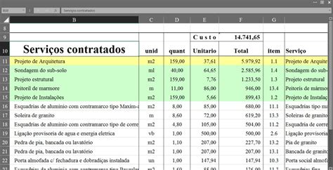 Planilha De Custo De Obra