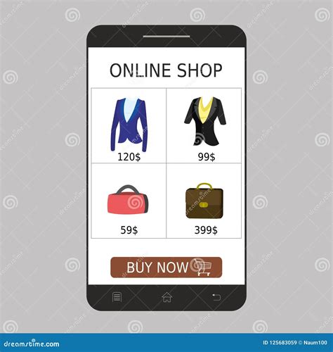 Smartphones With Shopping Screen Application Stock Vector