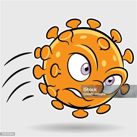 Cartoon Attacking Orange Coronavirus Stock Illustration Download