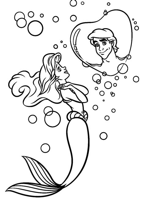 Disney Princess Coloring Pages Ariel And Eric