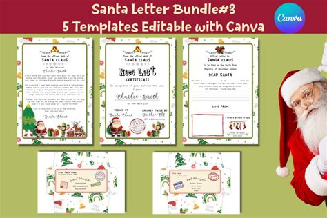 Santa Letter Bundle 5 Templates Editable With Canva