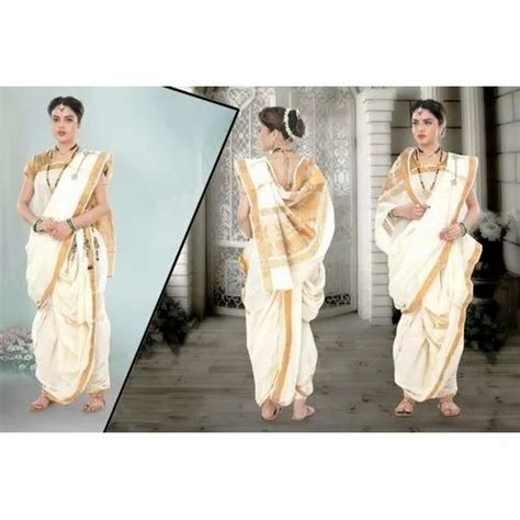 Plain Ladies White Nauvari Saree At Rs 1400piece In Mumbai Id