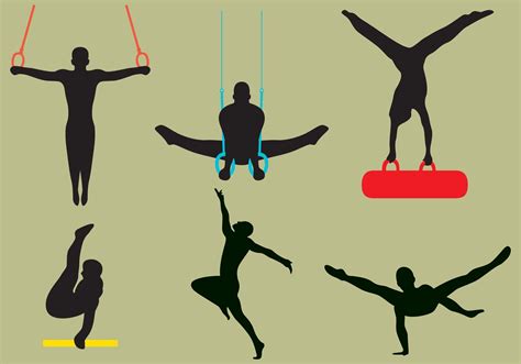 Vector Male Gymnast Silhouettes Download Free Vector Art Stock