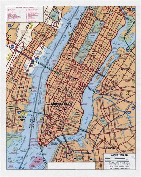 Detailed Street Map Of Manhattan New York City Map Illustrators Gambaran