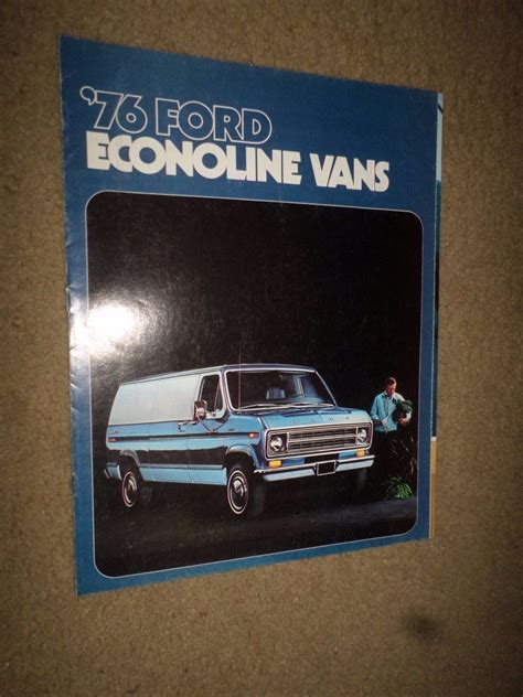 1976 Ford Econoline Vans Truck Van Dealer Sales Brochure Antique