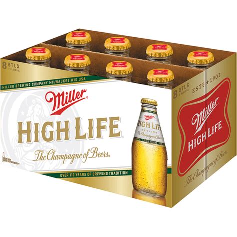 Miller High Life Ponies 7 Oz Beer 8 Pk Glass Bottles Beer Carlie Cs