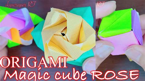 Origami Magic Rose 🌹 Cube How To Fold Magic Cube Roses Diy