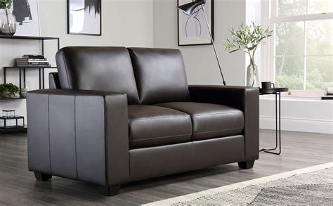 Mission Brown Leather 2 Seater Sofa Furniture Choice