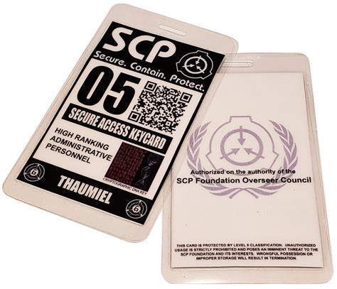 Scp Foundation Secure Access Keycard Id Card Badge Cosplay Etsy