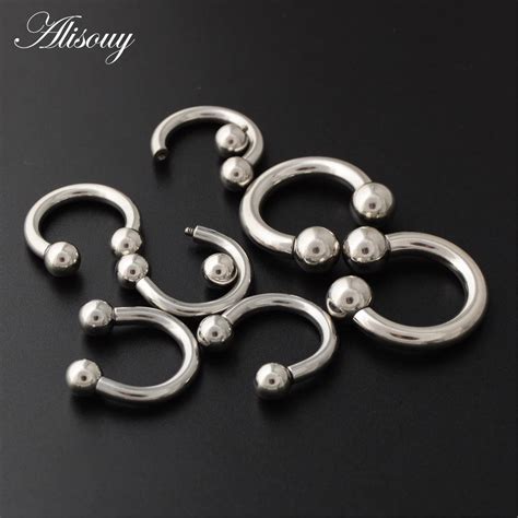 Alisouy 1pcs Body Ring Fake Piercing Jewelry Women Nostril Nose Hoop Stainless Steel Nose Rings